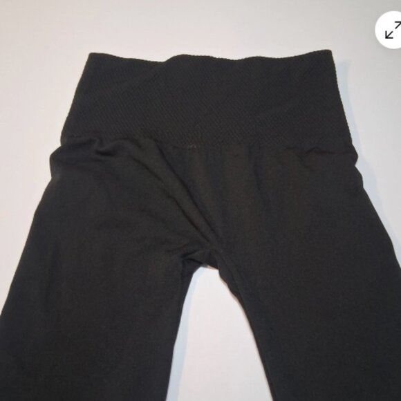Spark Black Leggings 1X-2X Thick Waistband Ankle Length RN144700 Slimming C28 - Picture 3 of 8